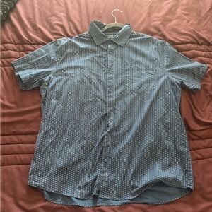 Hurley Men's Blue and White Button Down Shirt